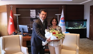 Ekrem İmamoğlu, Maltepe Belediye Başkanı Esin Köymen’e tebrik ziyaretinde bulundu